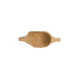 Naashta Small Handled Mango Wood Serving Bowl - Natural