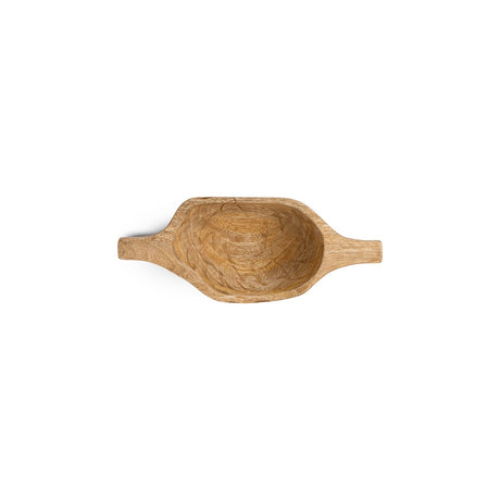 Naashta Small Handled Mango Wood Serving Bowl - Natural