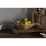 Naashta Small Handled Mango Wood Serving Bowl - Natural