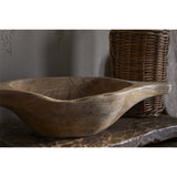Naashta Small Handled Mango Wood Serving Bowl - Natural