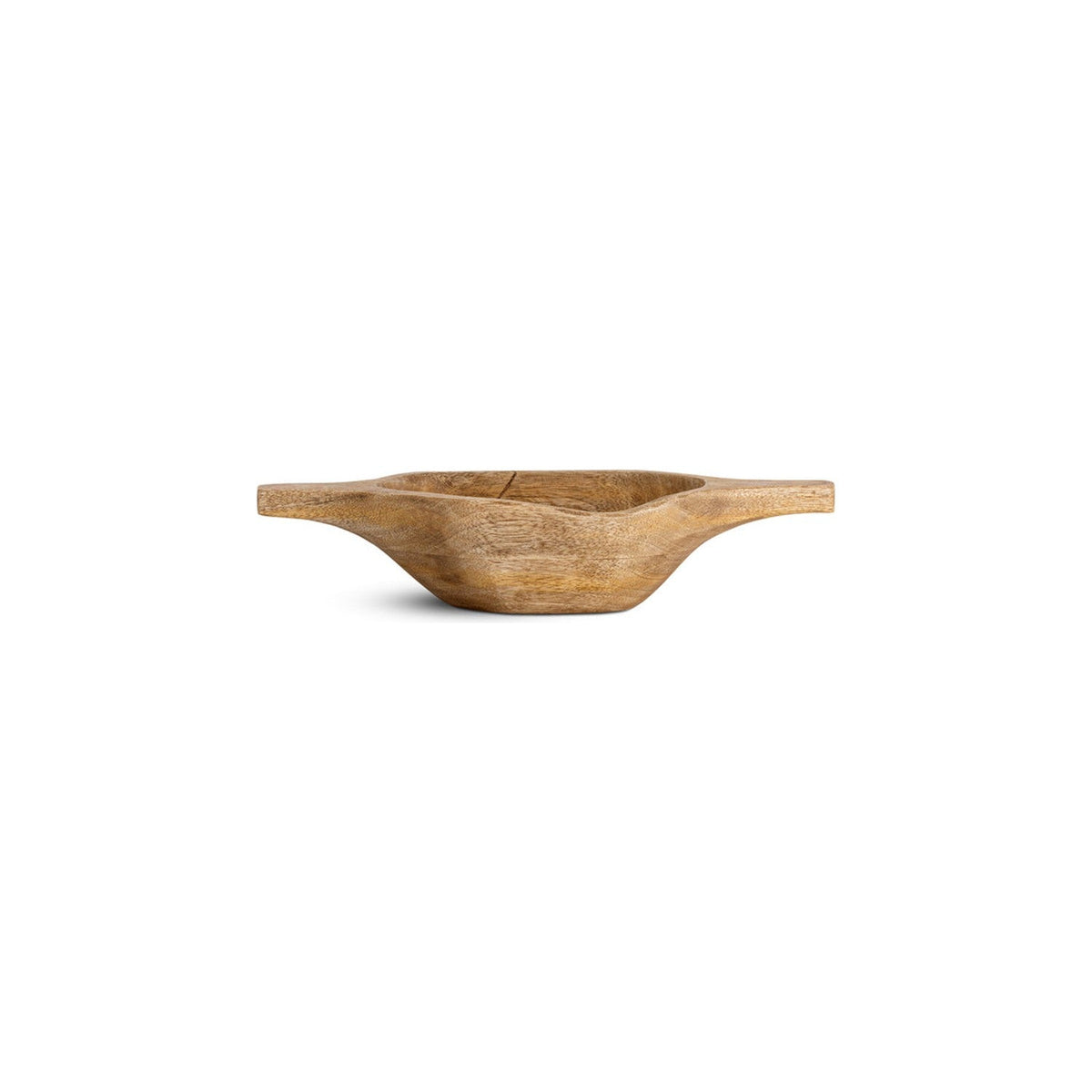 Naashta Small Handled Mango Wood Serving Bowl - Natural