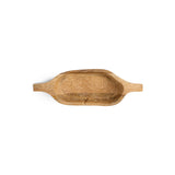 Naashta Large Handled Mango Wood Serving Bowl - Natural