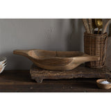 Naashta Large Handled Mango Wood Serving Bowl - Natural