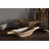 Naashta Large Handled Mango Wood Serving Bowl - Natural
