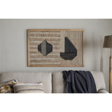 Kiran Textured Wall Art - Natural & Dark Blue