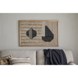 Kiran Textured Wall Art - Natural & Dark Blue
