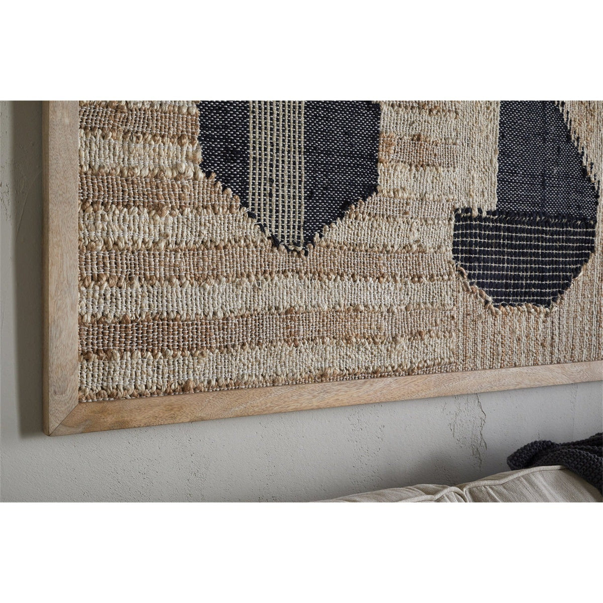 Kiran Textured Wall Art - Natural & Dark Blue