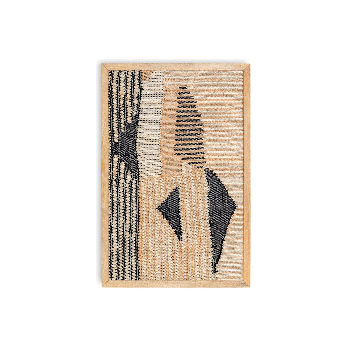 Birala Large Textured Wall Art - Natural & Dark Blue