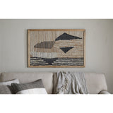 Birala Large Textured Wall Art - Natural & Dark Blue