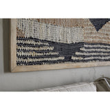 Birala Large Textured Wall Art - Natural & Dark Blue