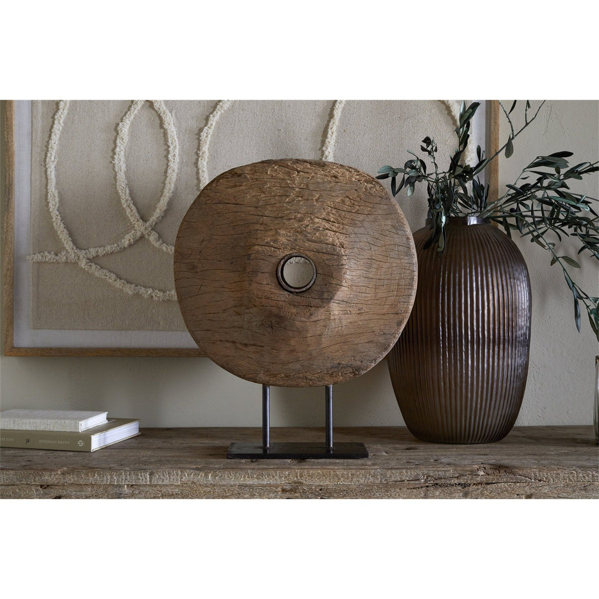 Cala Reclaimed Wood Objet on Stand - Natural