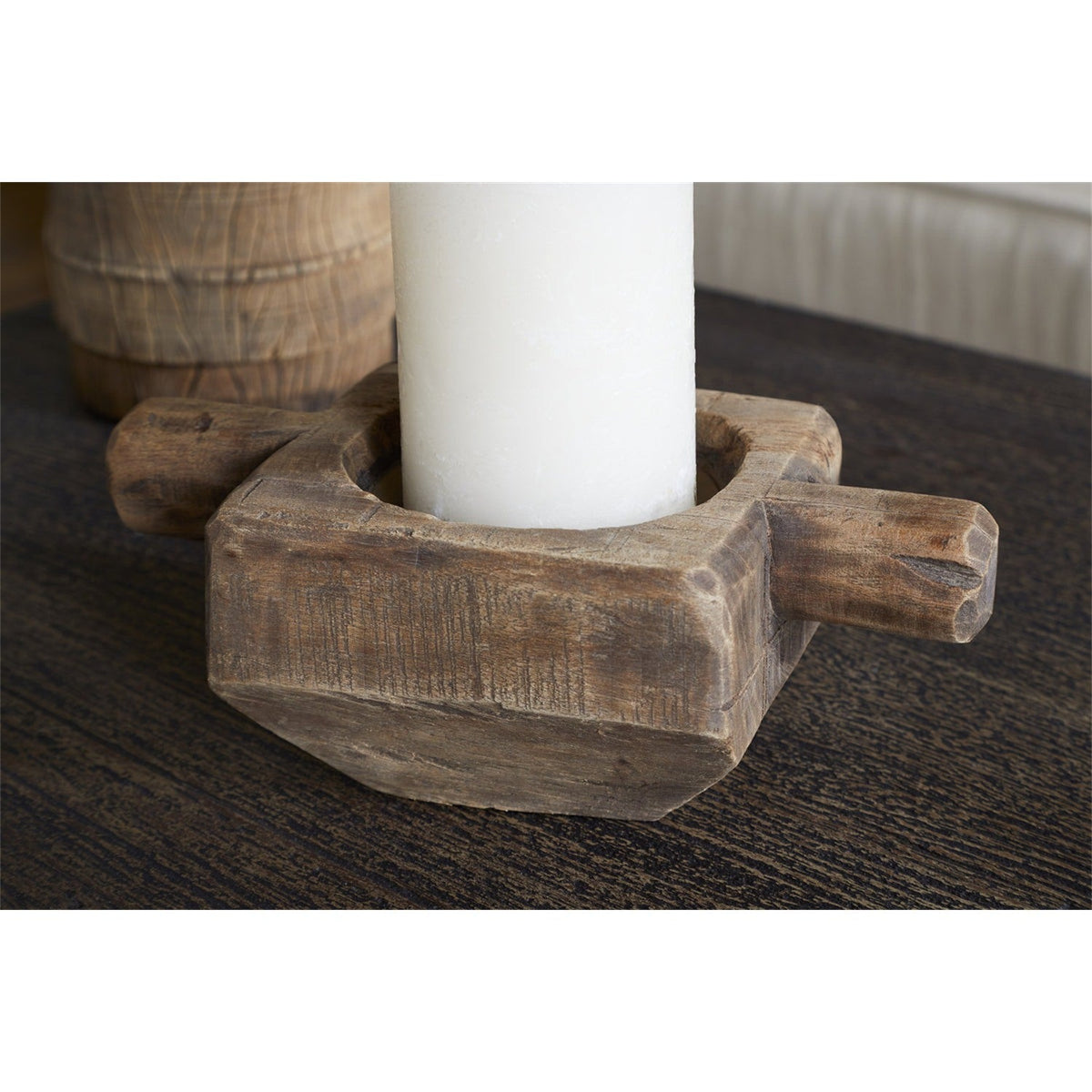 Apu Reclaimed Wood Candle Holder - Natural