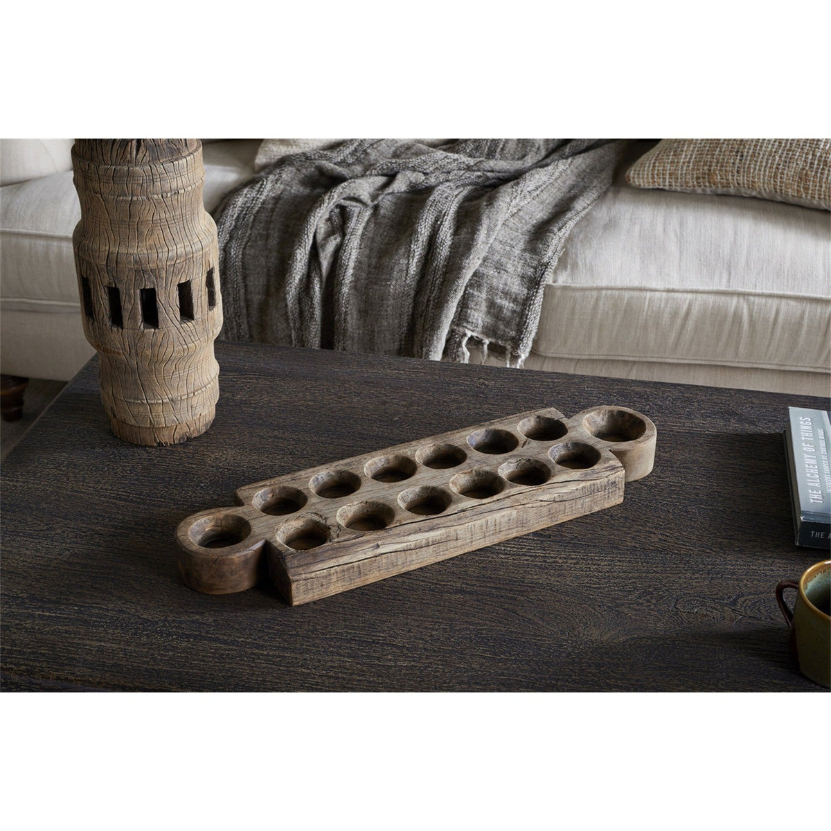 Makala Reclaimed Wood Tealight Holder - Natural