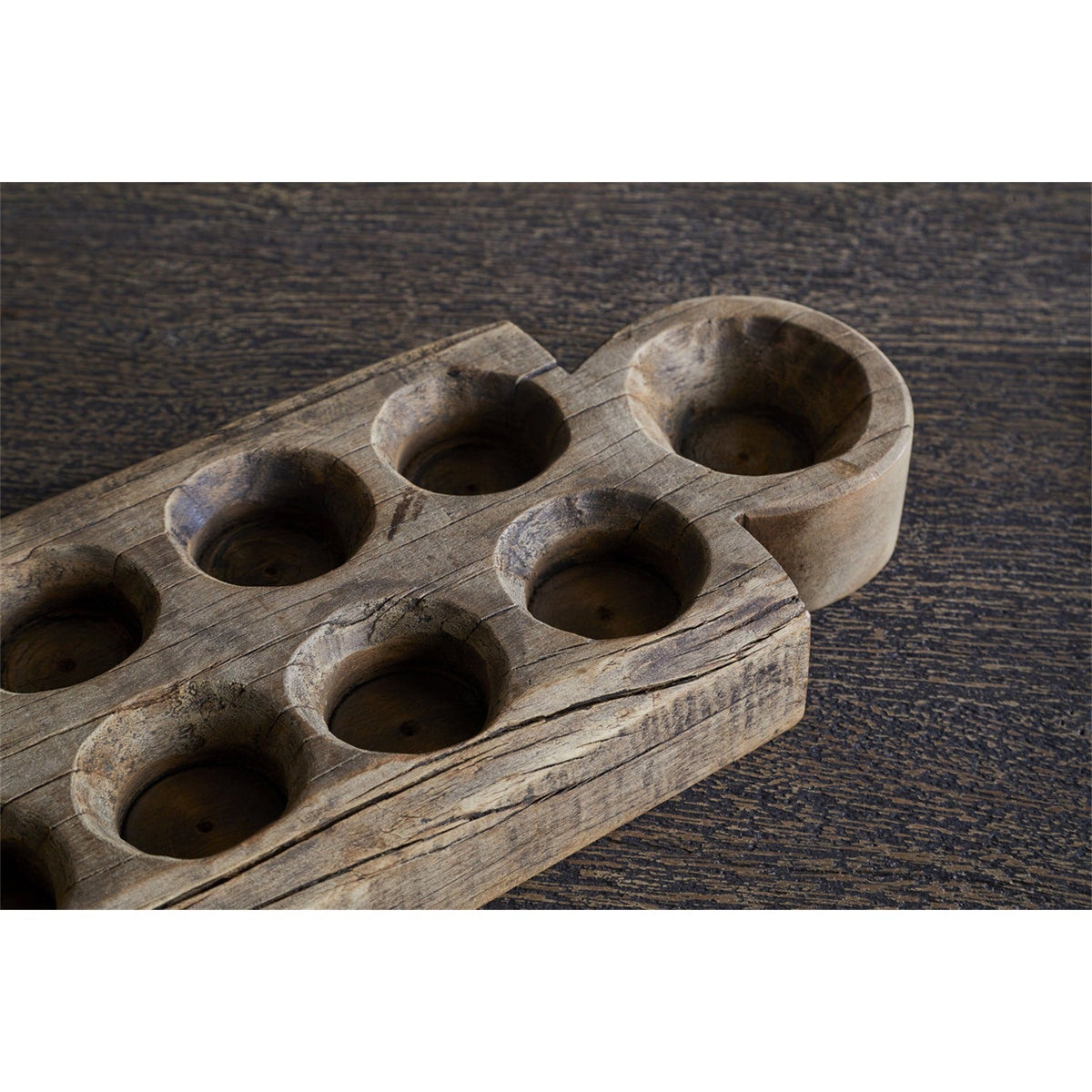 Makala Reclaimed Wood Tealight Holder - Natural