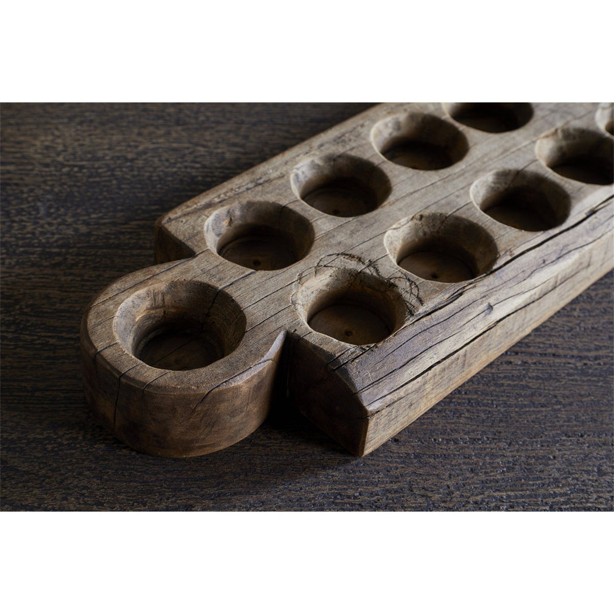 Makala Reclaimed Wood Tealight Holder - Natural