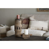 Mvua Reclaimed Wood Pillar Candle Holder - Natural