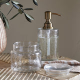 Ilcoso Recycled Hammered Glass Storage Pot - Clear