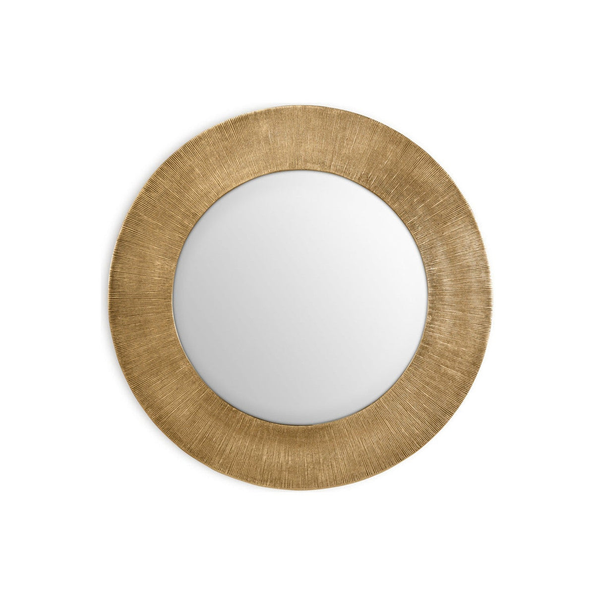 Moto Round Wall Mirror - Antique Brass