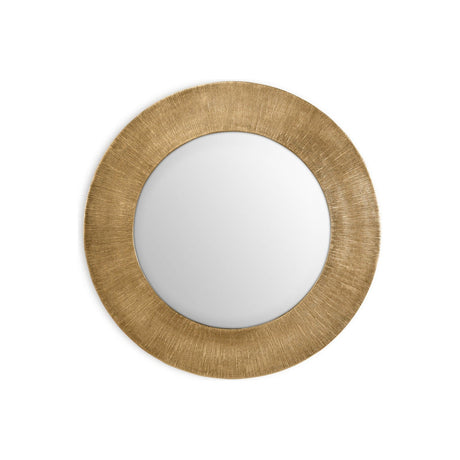 Moto Round Wall Mirror - Antique Brass