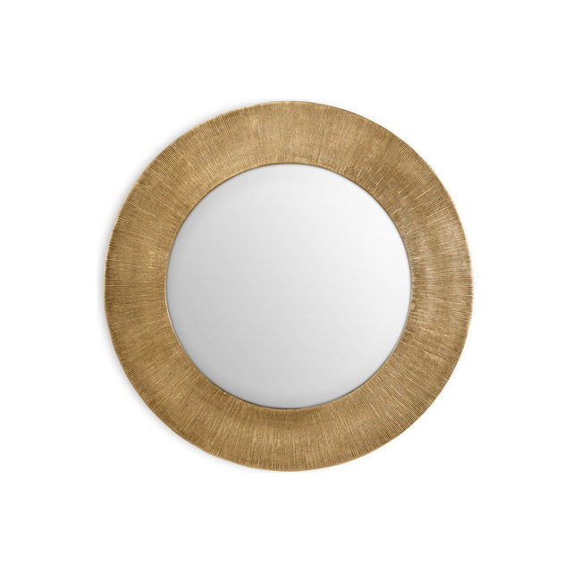 Moto Round Wall Mirror - Antique Brass