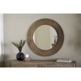 Moto Round Wall Mirror - Antique Brass