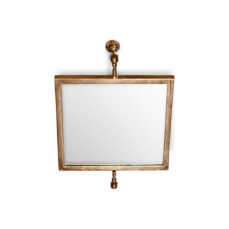Visala Square Swivel Wall Mirror - Antique Brass