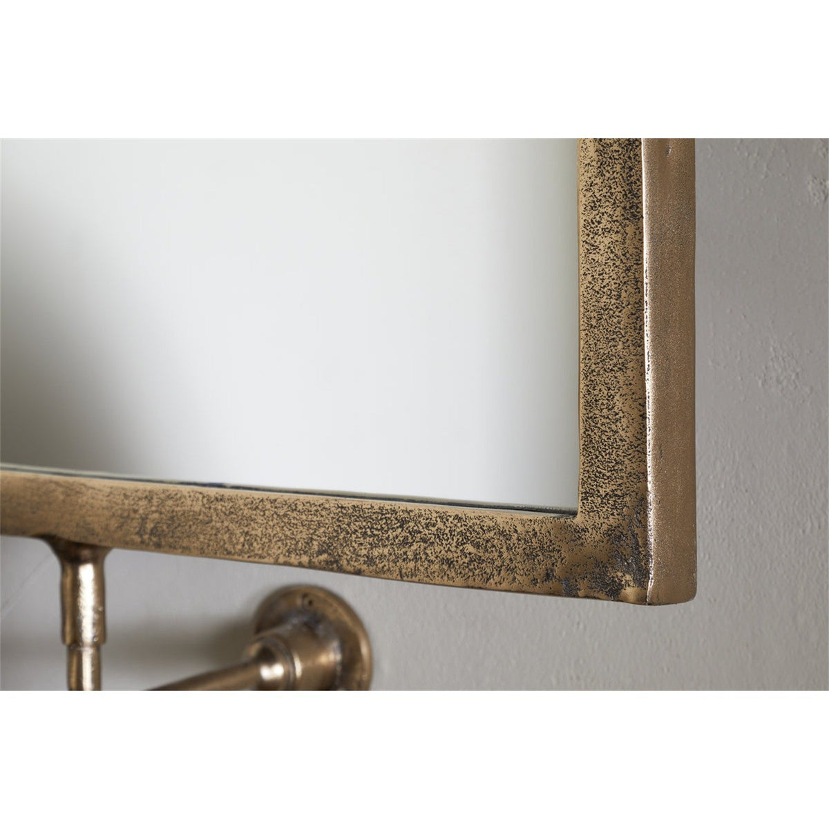 Visala Square Swivel Wall Mirror - Antique Brass