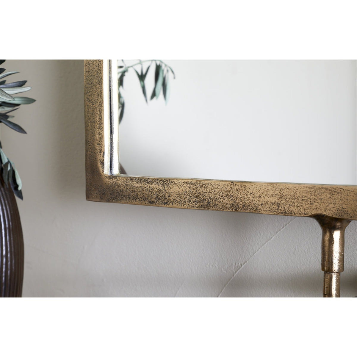 Visala Square Swivel Wall Mirror - Antique Brass