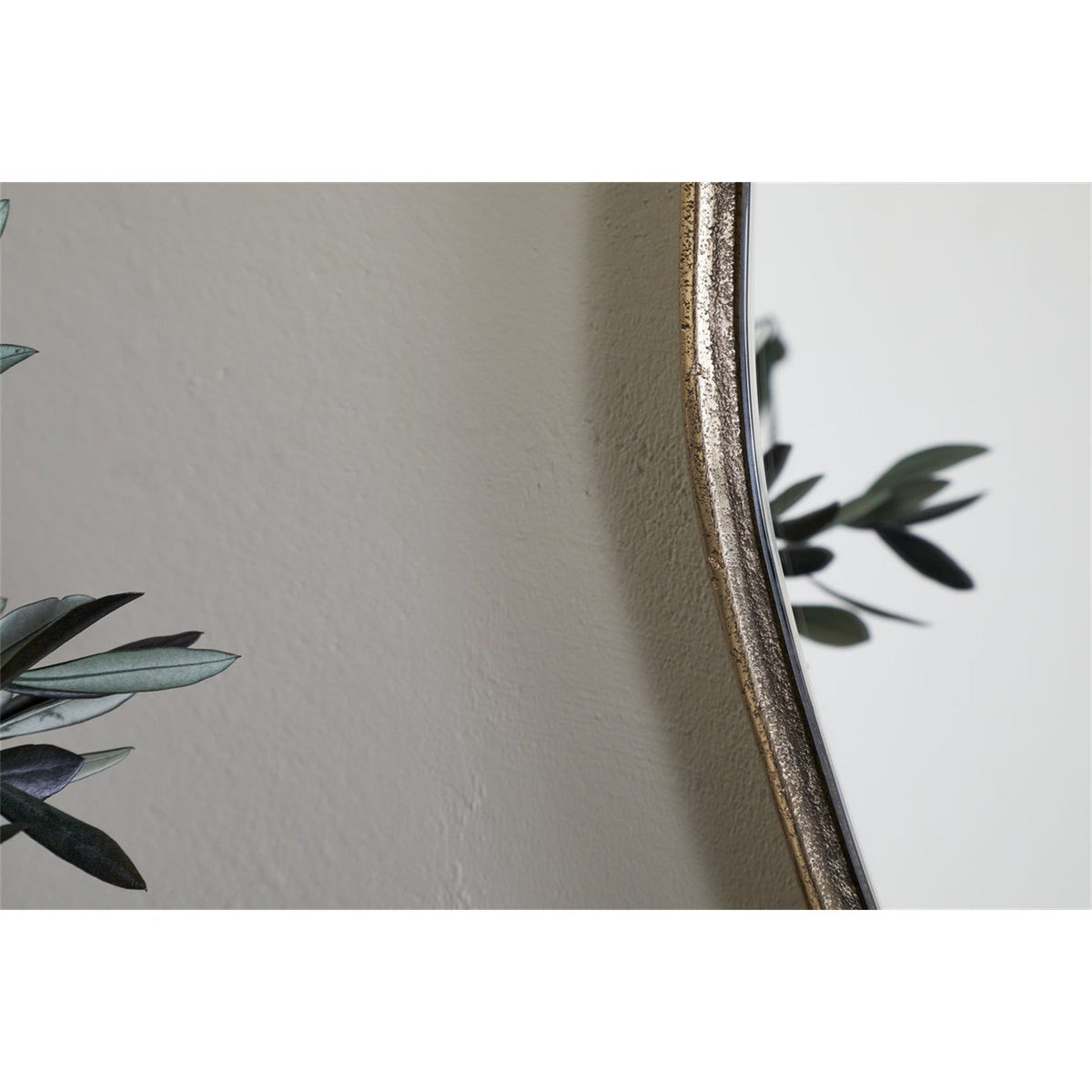 Mchanga Organic Shape Wall Mirror - Antique Brass