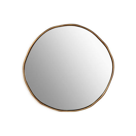 Mchanga Organic Shape Wall Mirror - Antique Brass