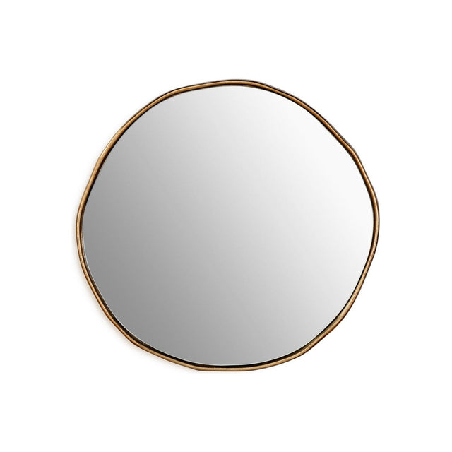 Mchanga Organic Shape Wall Mirror - Antique Brass