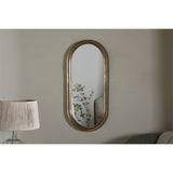 Mbwa Oval Wall Mirror - Antique Brass