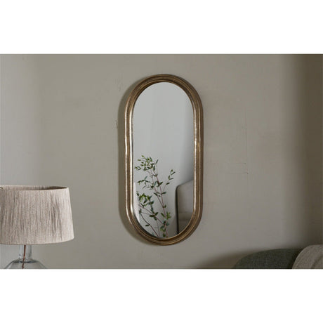 Mbwa Oval Wall Mirror - Antique Brass