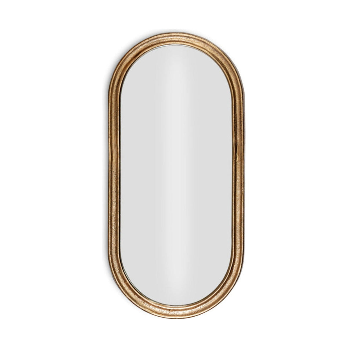 Mbwa Oval Wall Mirror - Antique Brass
