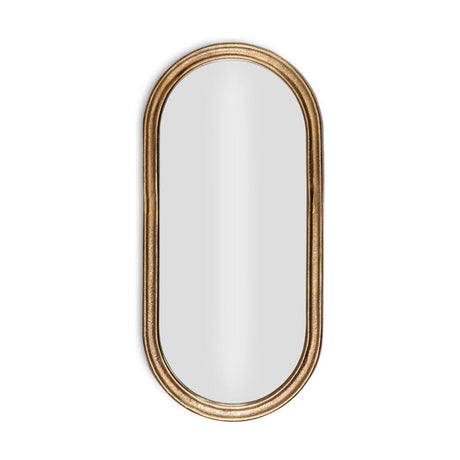 Mbwa Oval Wall Mirror - Antique Brass