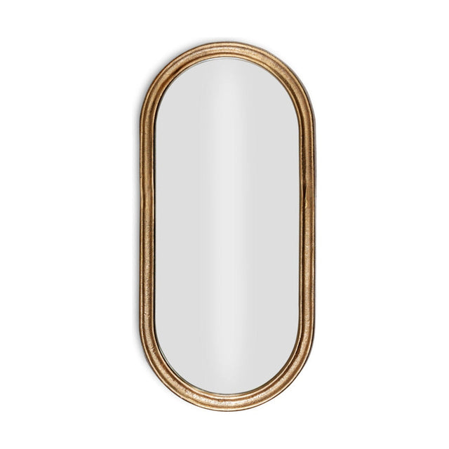 Mbwa Oval Wall Mirror - Antique Brass