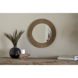 Putali Etched Round Wall Mirror - Antique Brass