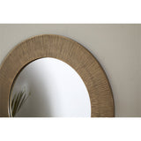 Putali Etched Round Wall Mirror - Antique Brass
