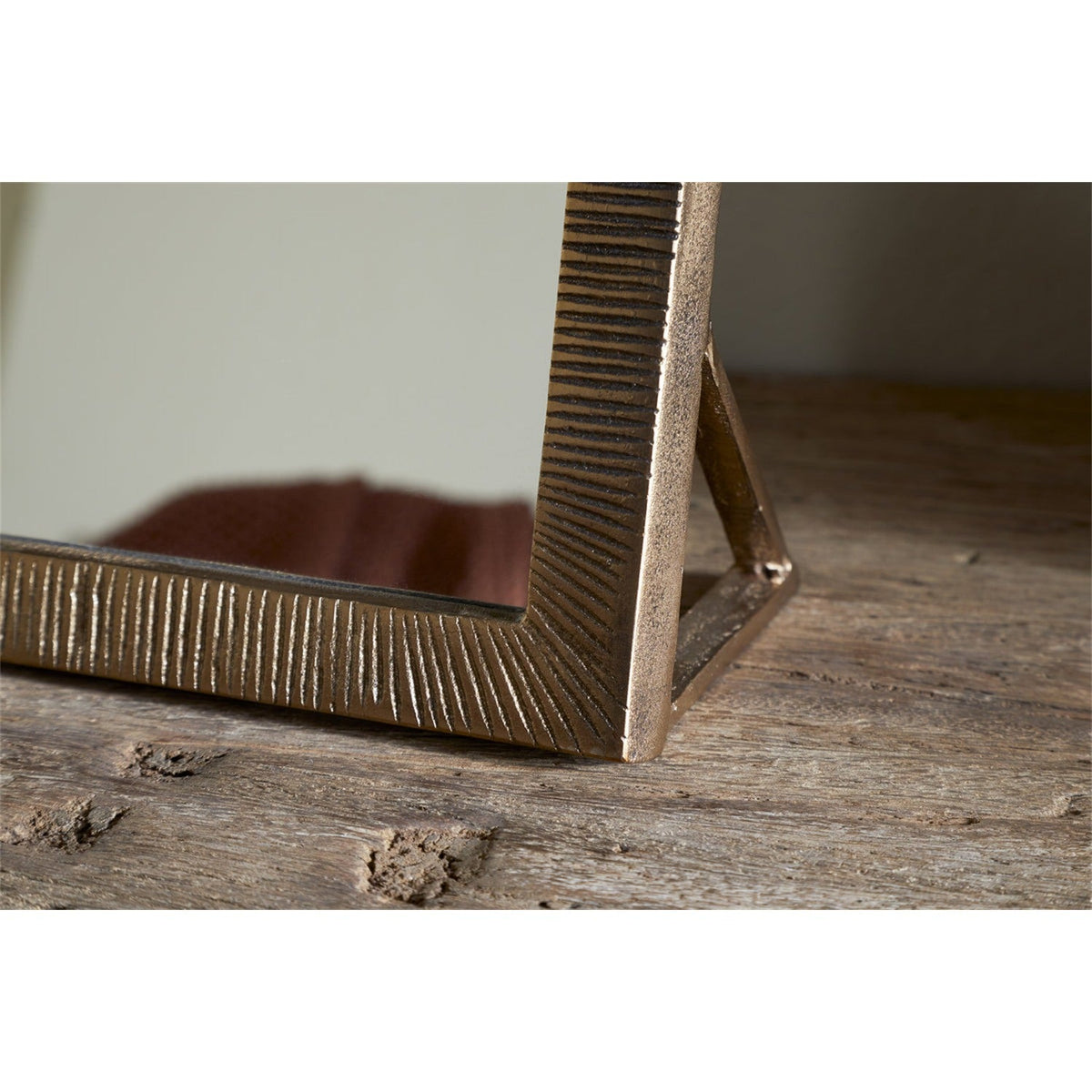 Baja Etched Standing Vanity Mirror - Antique Brass