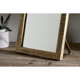 Baja Etched Standing Vanity Mirror - Antique Brass