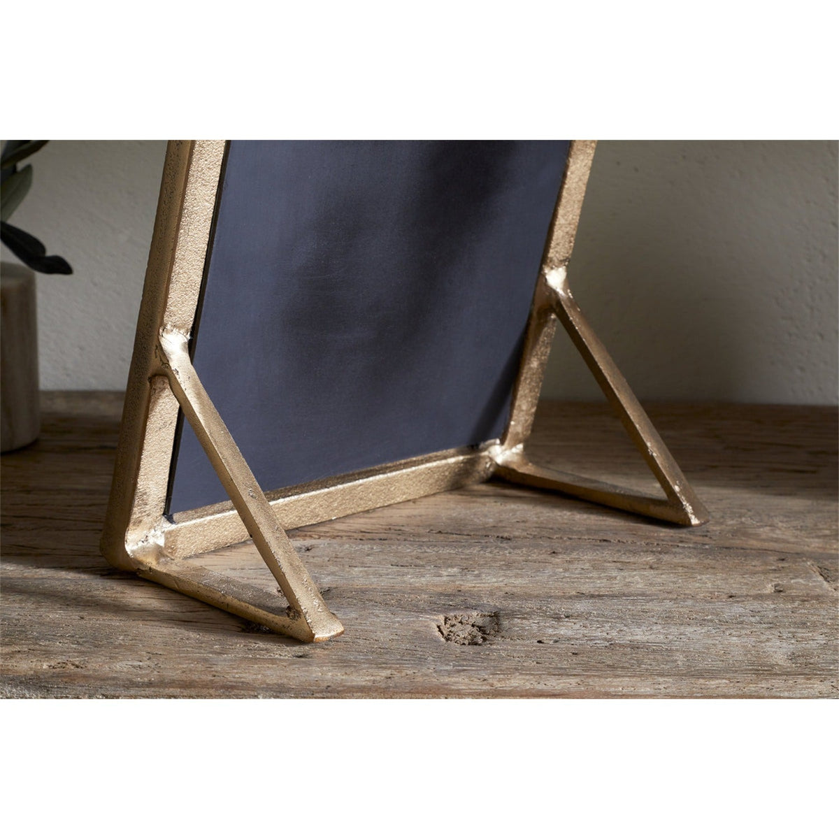 Baja Etched Standing Vanity Mirror - Antique Brass