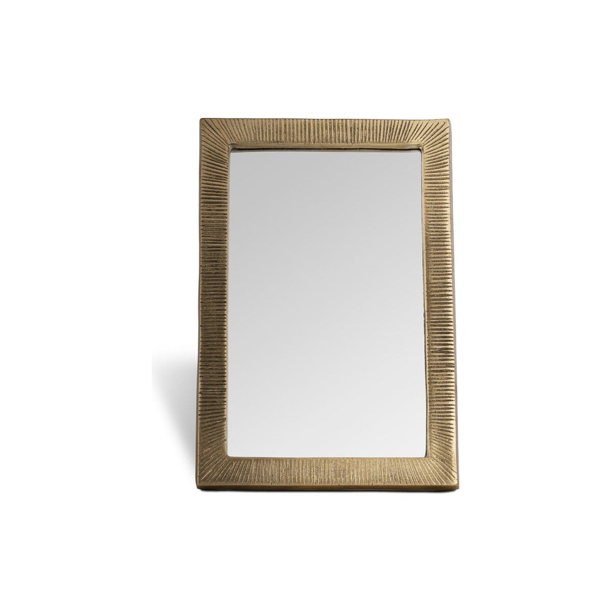 Baja Etched Standing Vanity Mirror - Antique Brass