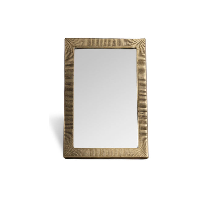 Baja Etched Standing Vanity Mirror - Antique Brass