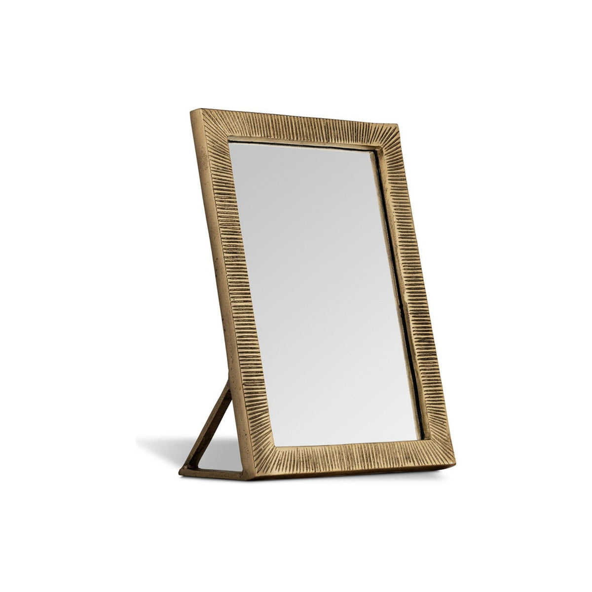 Baja Etched Standing Vanity Mirror - Antique Brass