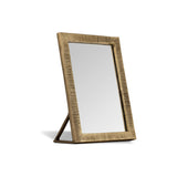 Baja Etched Standing Vanity Mirror - Antique Brass