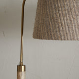 Kera Wood & Metal Floor Lamp Base - Antique Brass