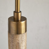 Kera Wood & Metal Floor Lamp Base - Antique Brass