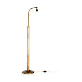 Kera Wood & Metal Floor Lamp Base - Antique Brass