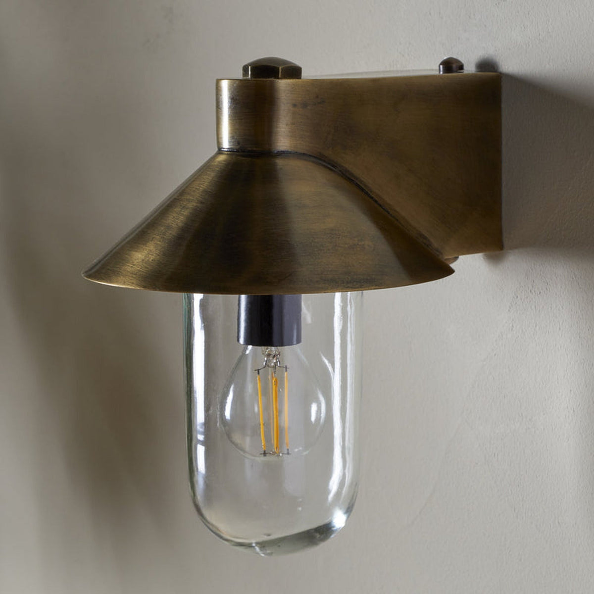 Singa Outdoor Wall Light - Antique Brass