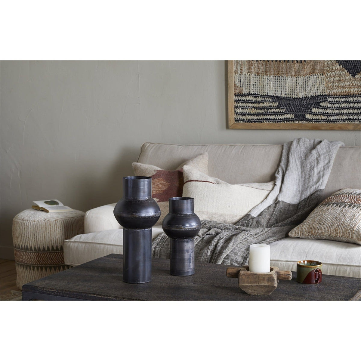 Endo Large Reclaimed Iron Vase - Aged Black